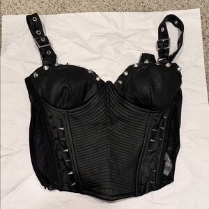 Dolls Kill Black Spiked Bustier